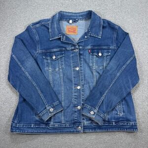 Levi's Denim Trucker Jacket Women's 3X Blue Medium Wash Classic Fit Western